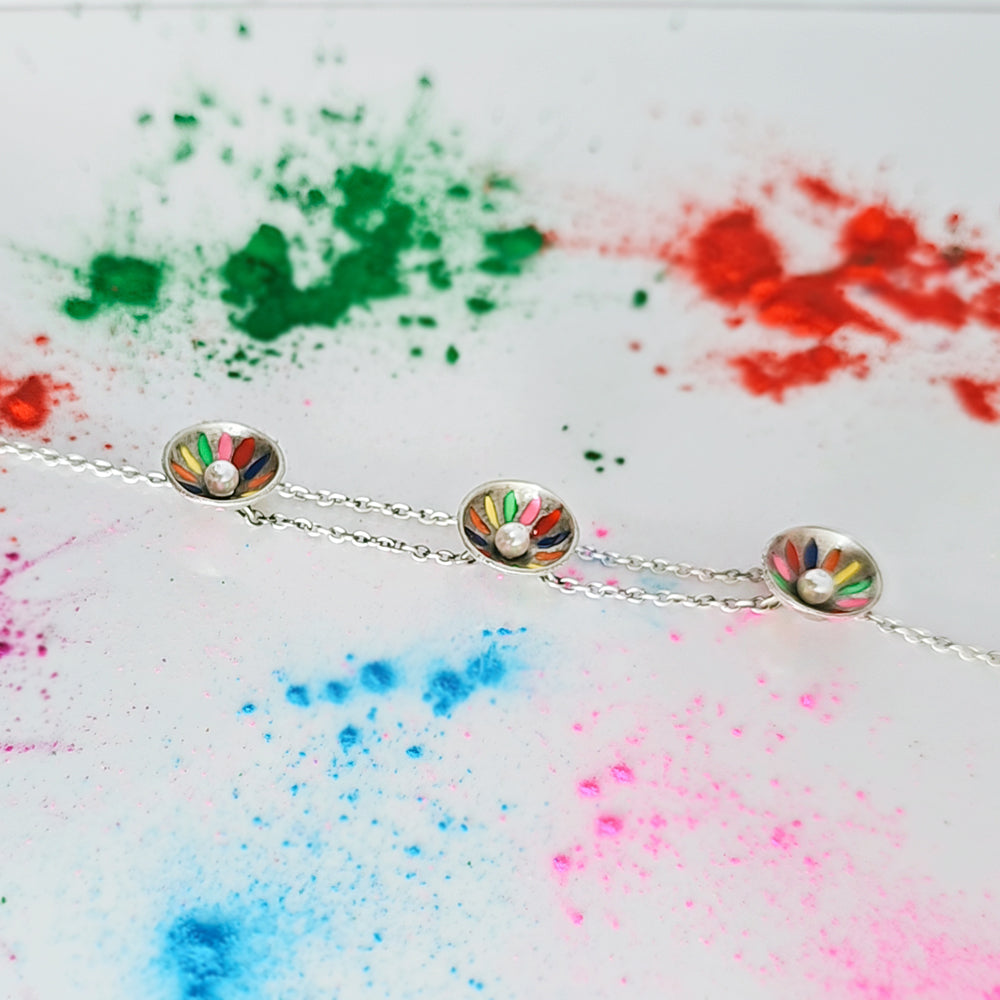 Colorful Hues Bracelet in Oxidised 925 Silver