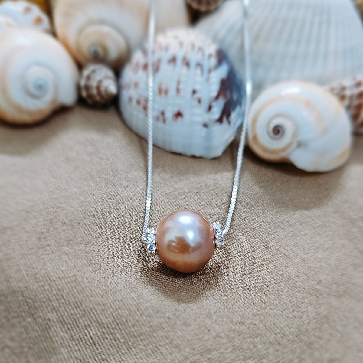 Love's Embrace Pearl Necklace in 925 Silver