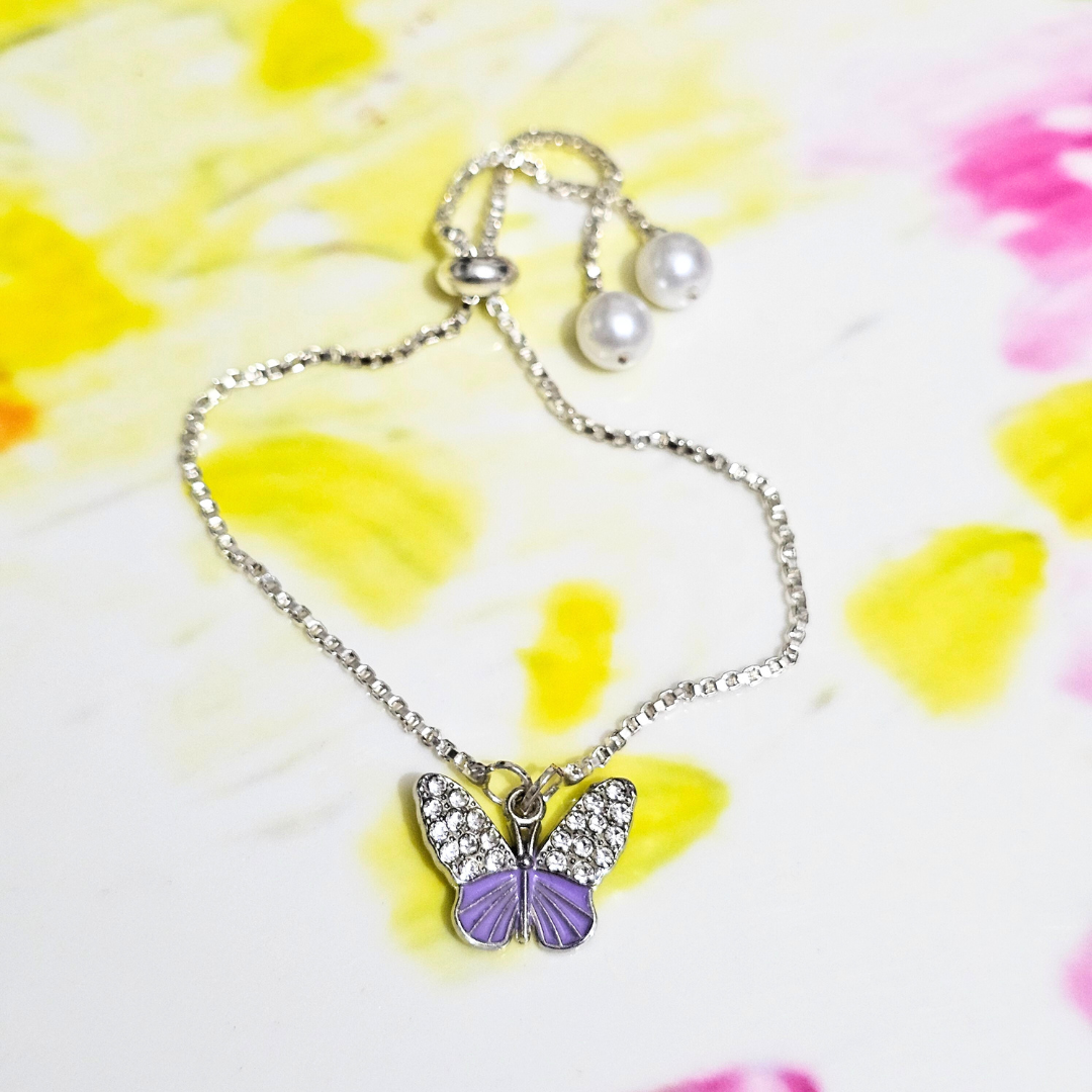 Butterfly Charm Bracelet Rakhi for Sisters