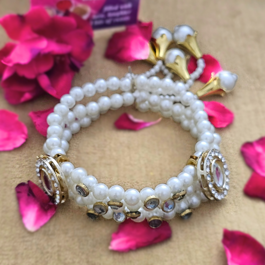 Pearl Stretch Bangle Bracelet for Sisters