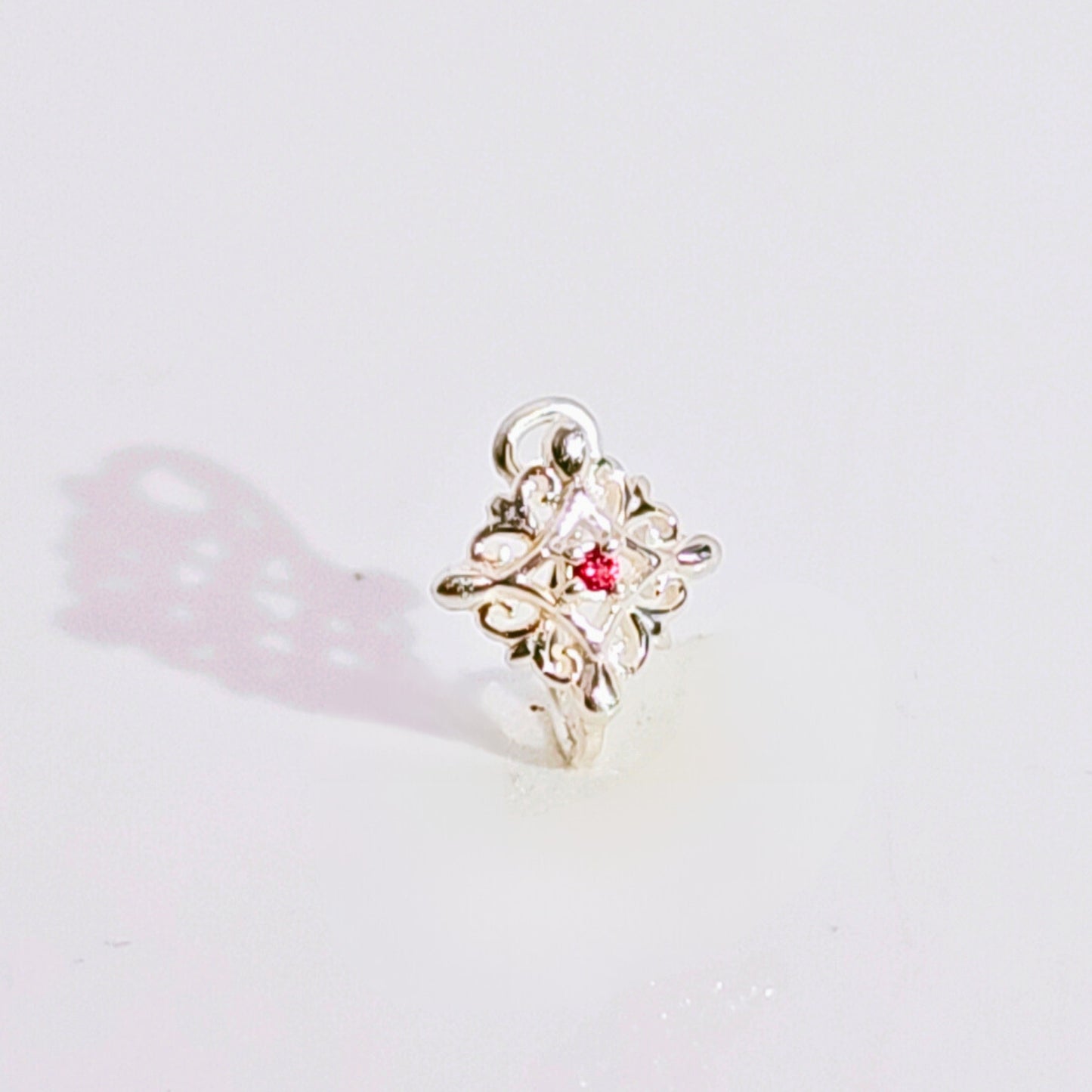 Elegant Filigree Nose Pin in 925 Silver (No Piercing)