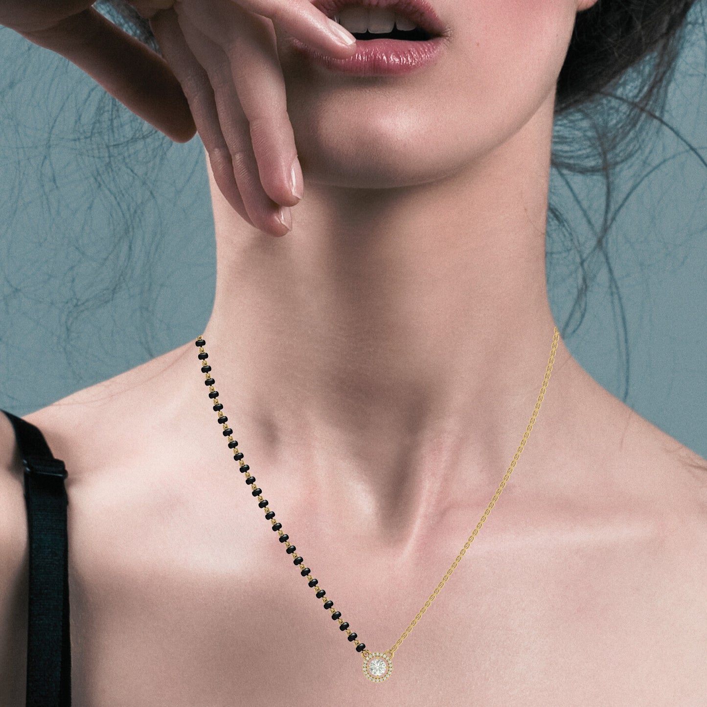 Blinging Zircon Layered Mangalsutra in Silver
