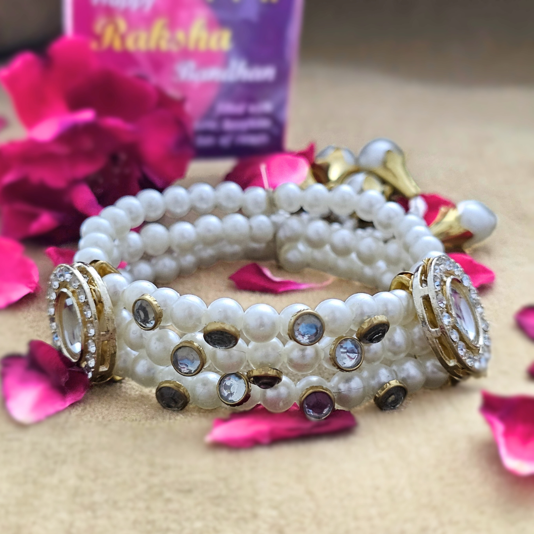 Pearl Stretch Bangle Bracelet for Sisters