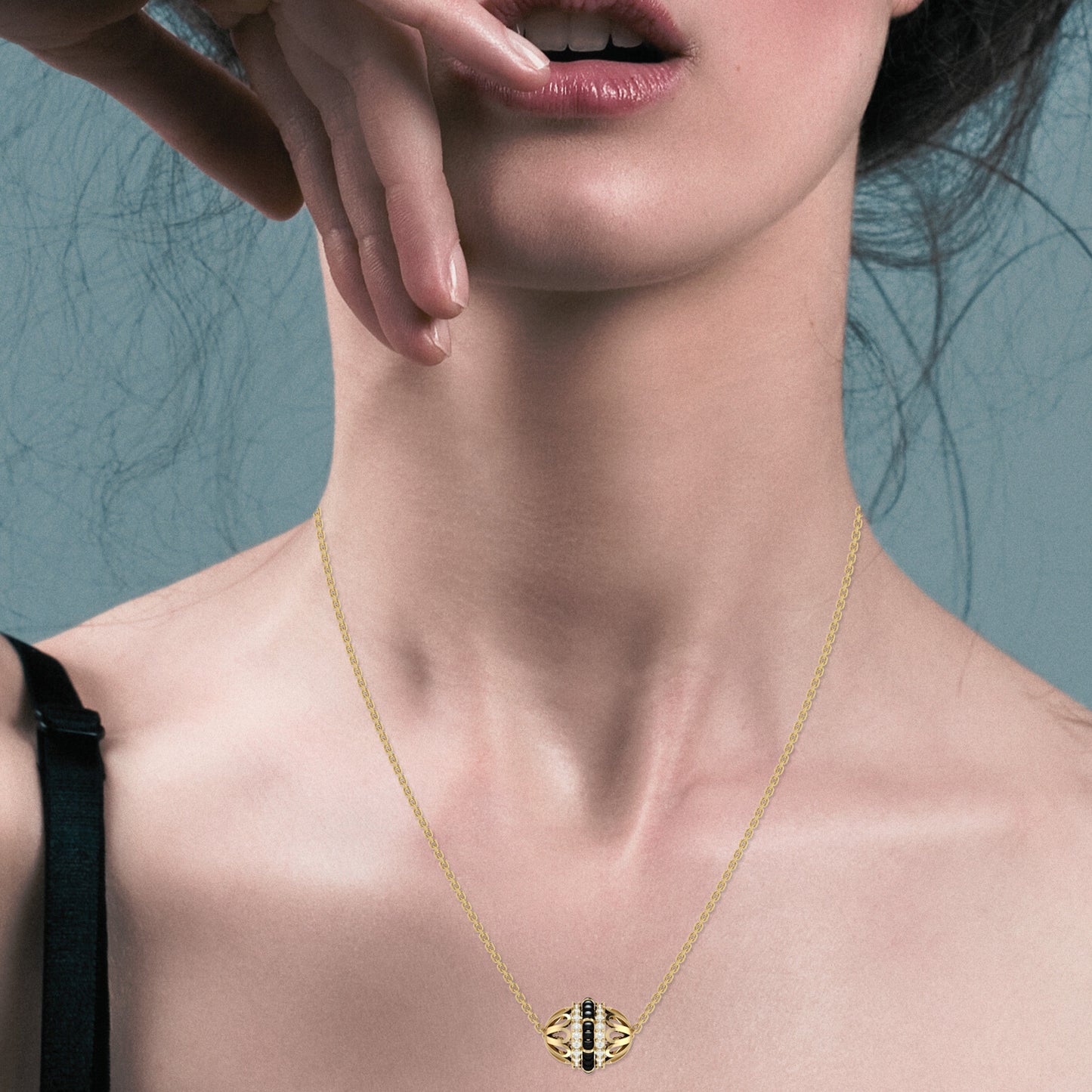 Minimal FIligree Bling Mangalsutra in Silver & Zircon