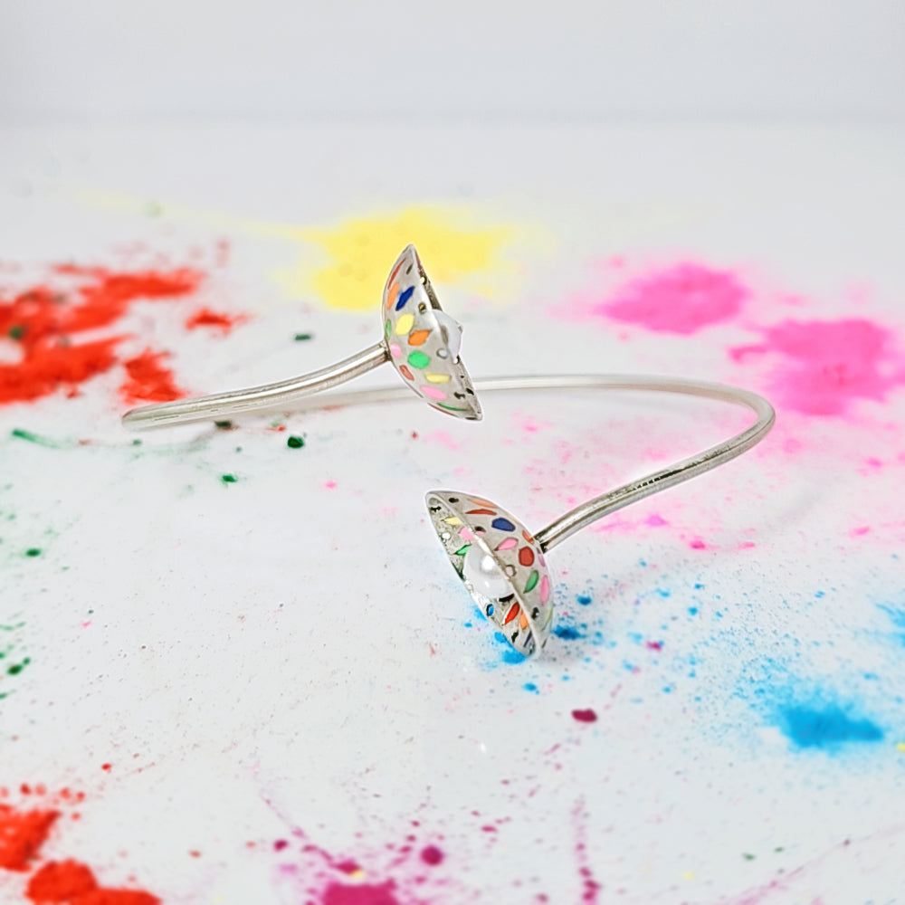 Colorful Twist Flexi Bracelet in Oxidised 925 Silver
