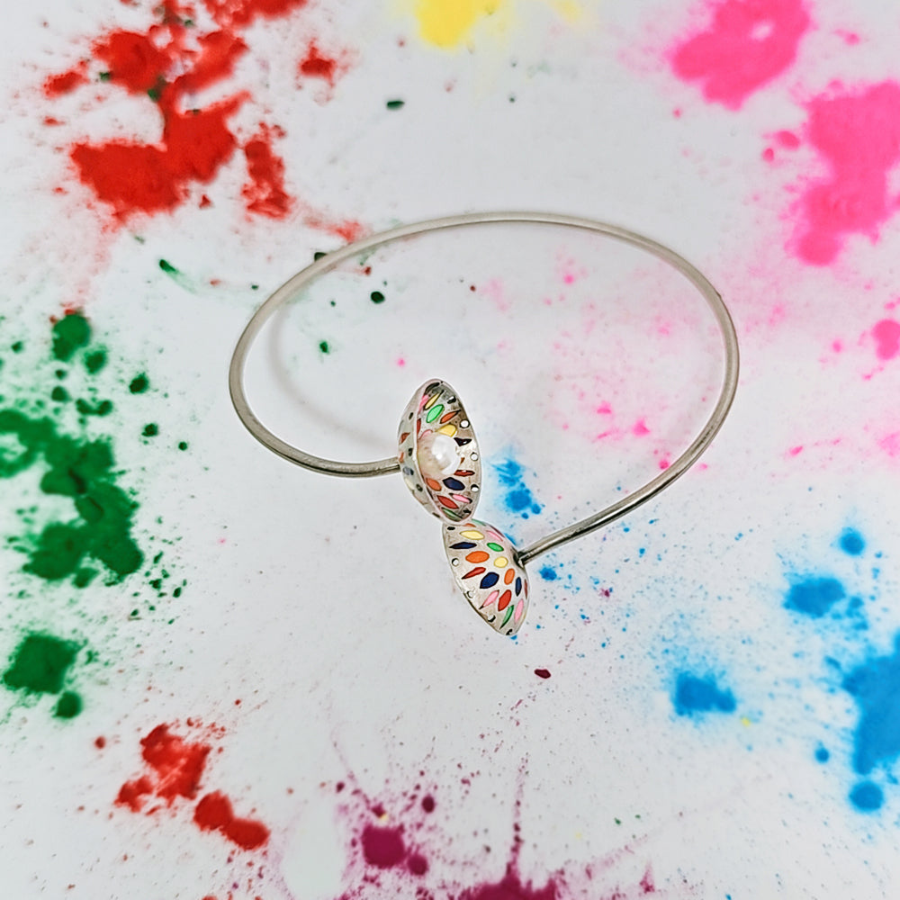 Colorful Twist Flexi Bracelet in Oxidised 925 Silver