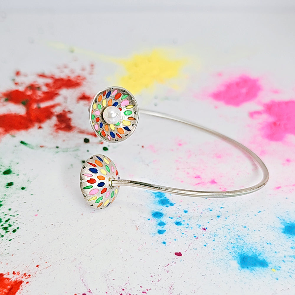 Colorful Twist Flexi Bracelet in Oxidised 925 Silver