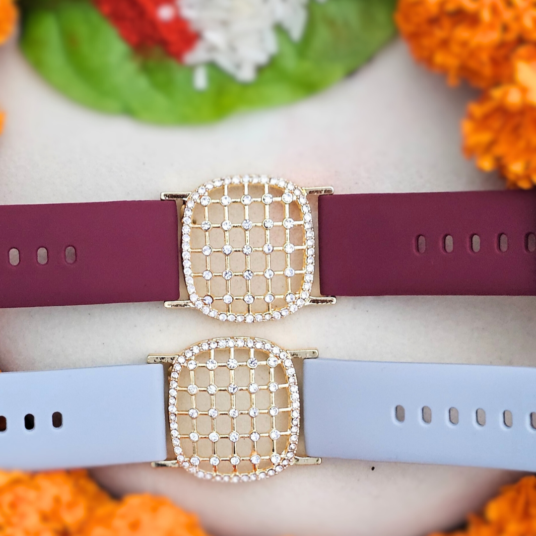 Silicone Watch Strap Jeweled Bracelet Rakhi