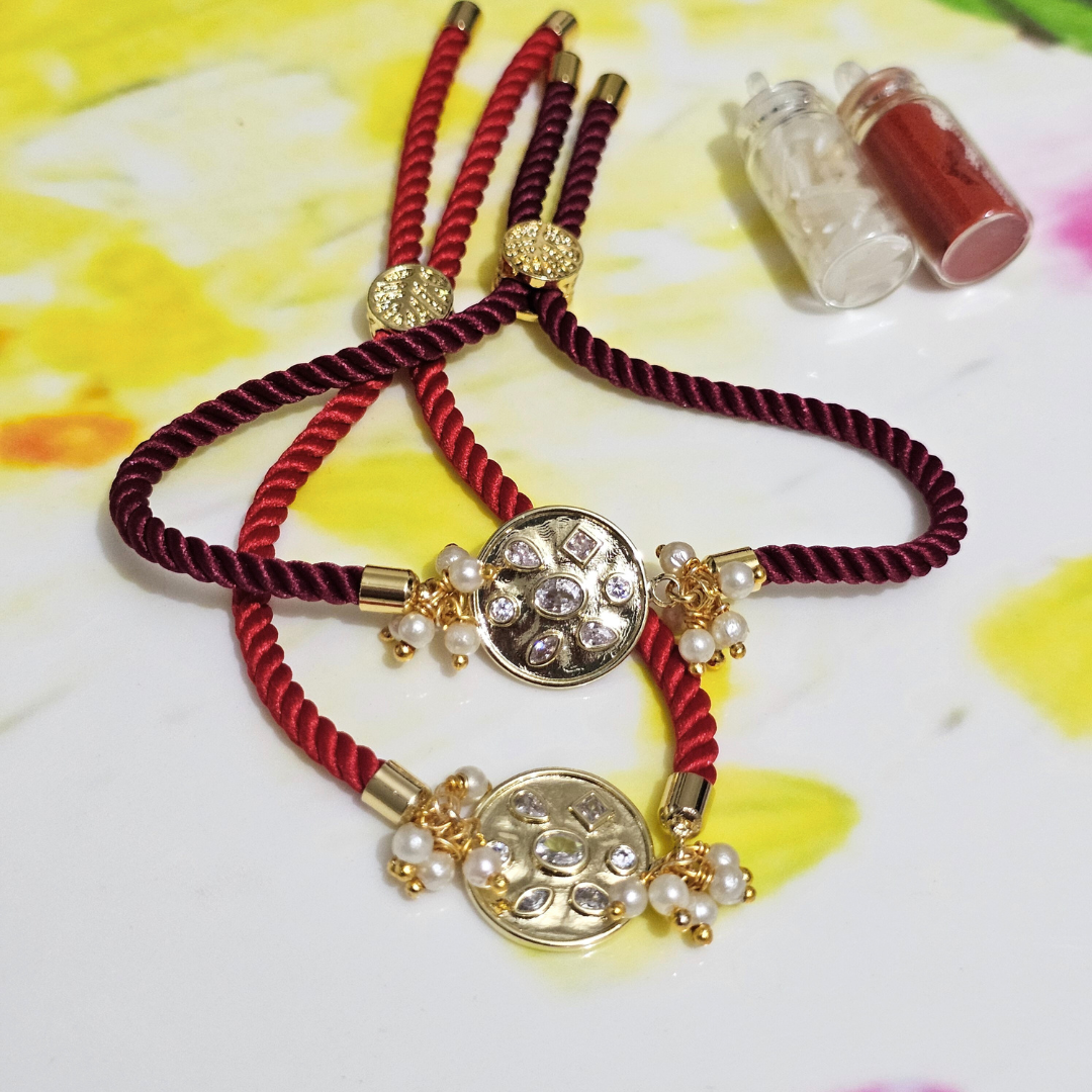 Zircon Studded Rakhi for Bhai