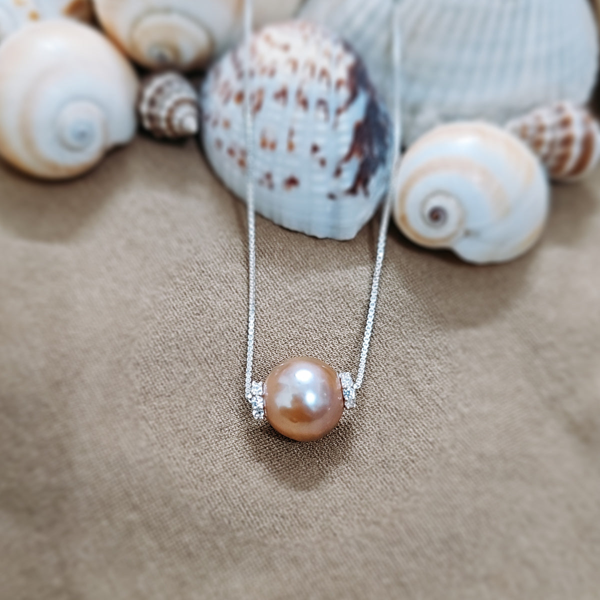 Love's Embrace Pearl Necklace in 925 Silver