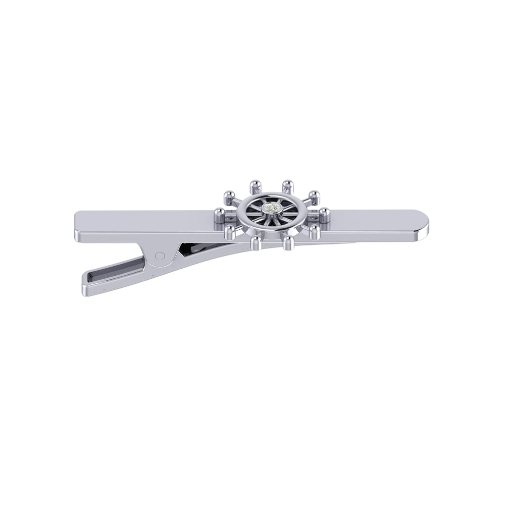 Wheel Tie Clip in 925 Silver