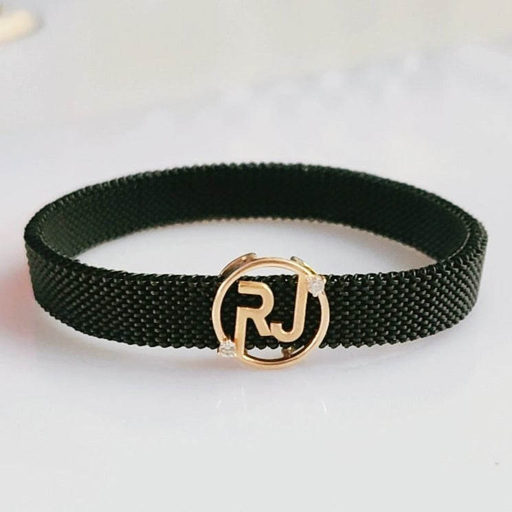 Initials Motif on Stretch Bracelet for Father's Day