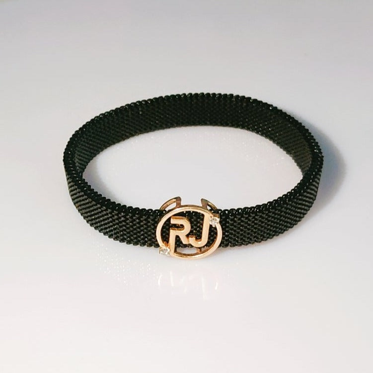 Initials Motif on Stretch Bracelet for Father's Day