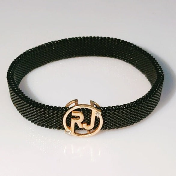 Initials Motif on Stretch Bracelet for Father's Day