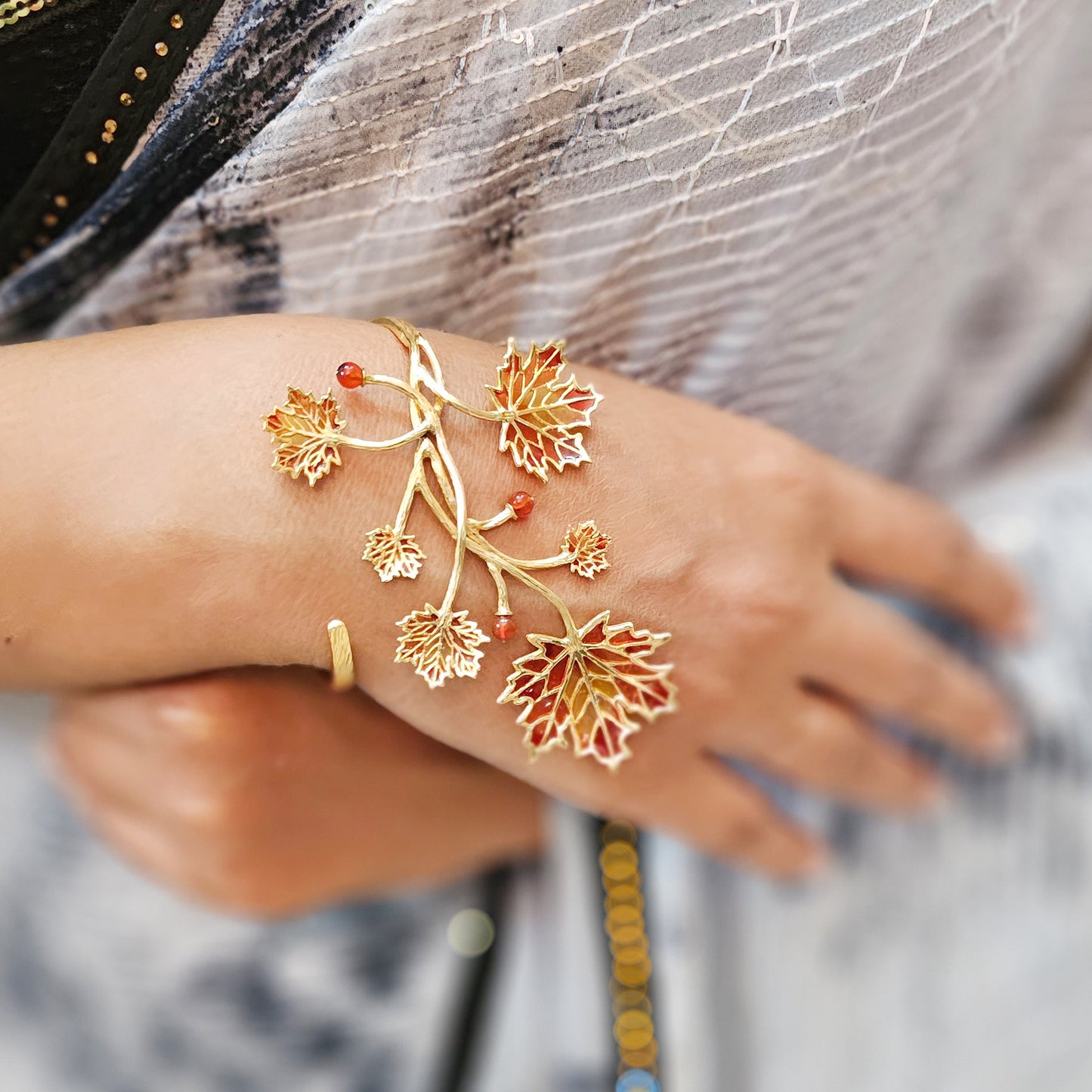 Maple Paradise Statement Cuff Bracelet