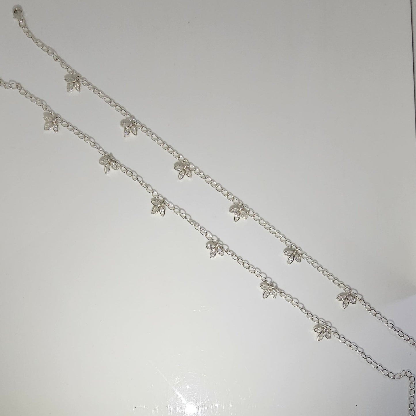 Zircon Bling Anklet in 925 Silver