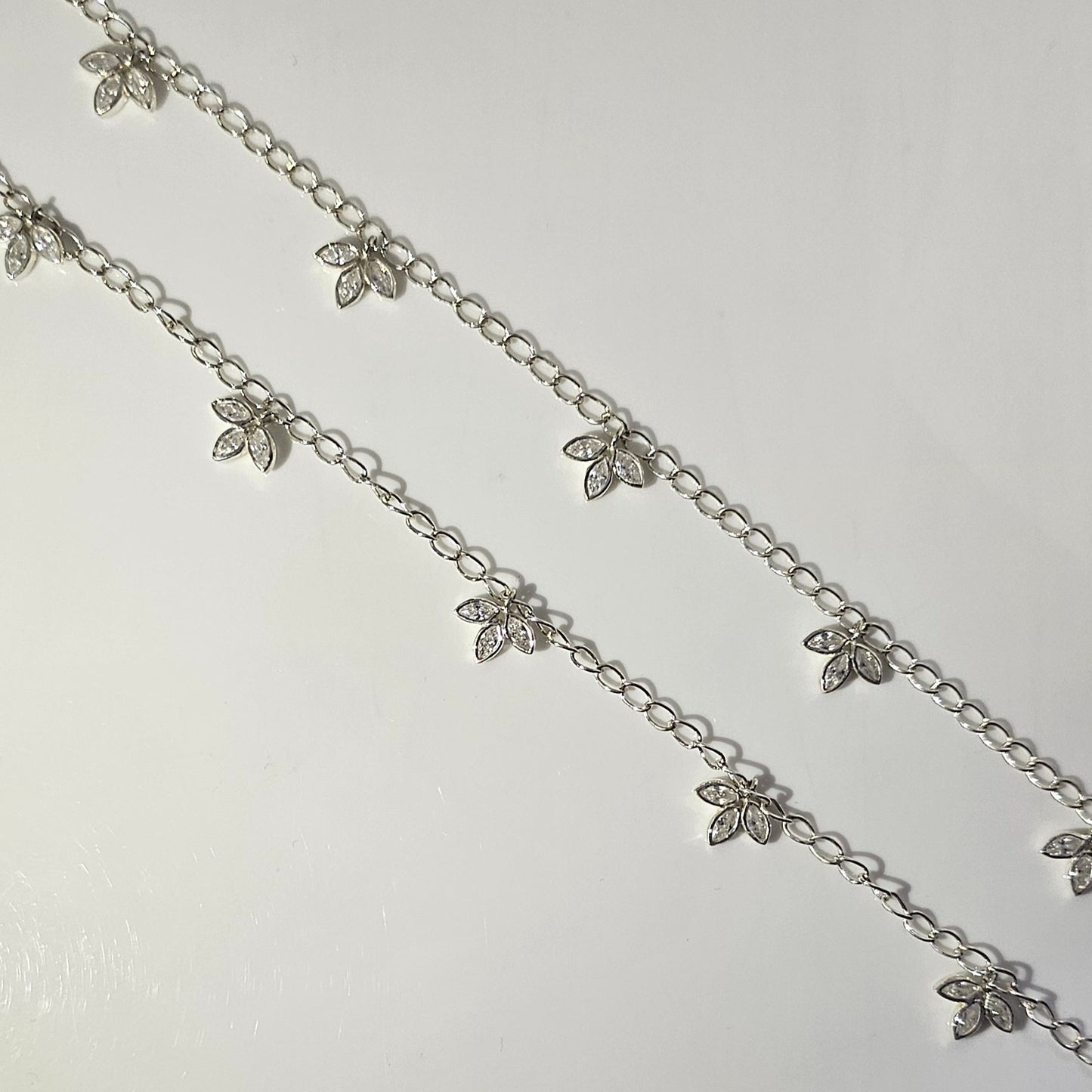 Zircon Bling Anklet in 925 Silver