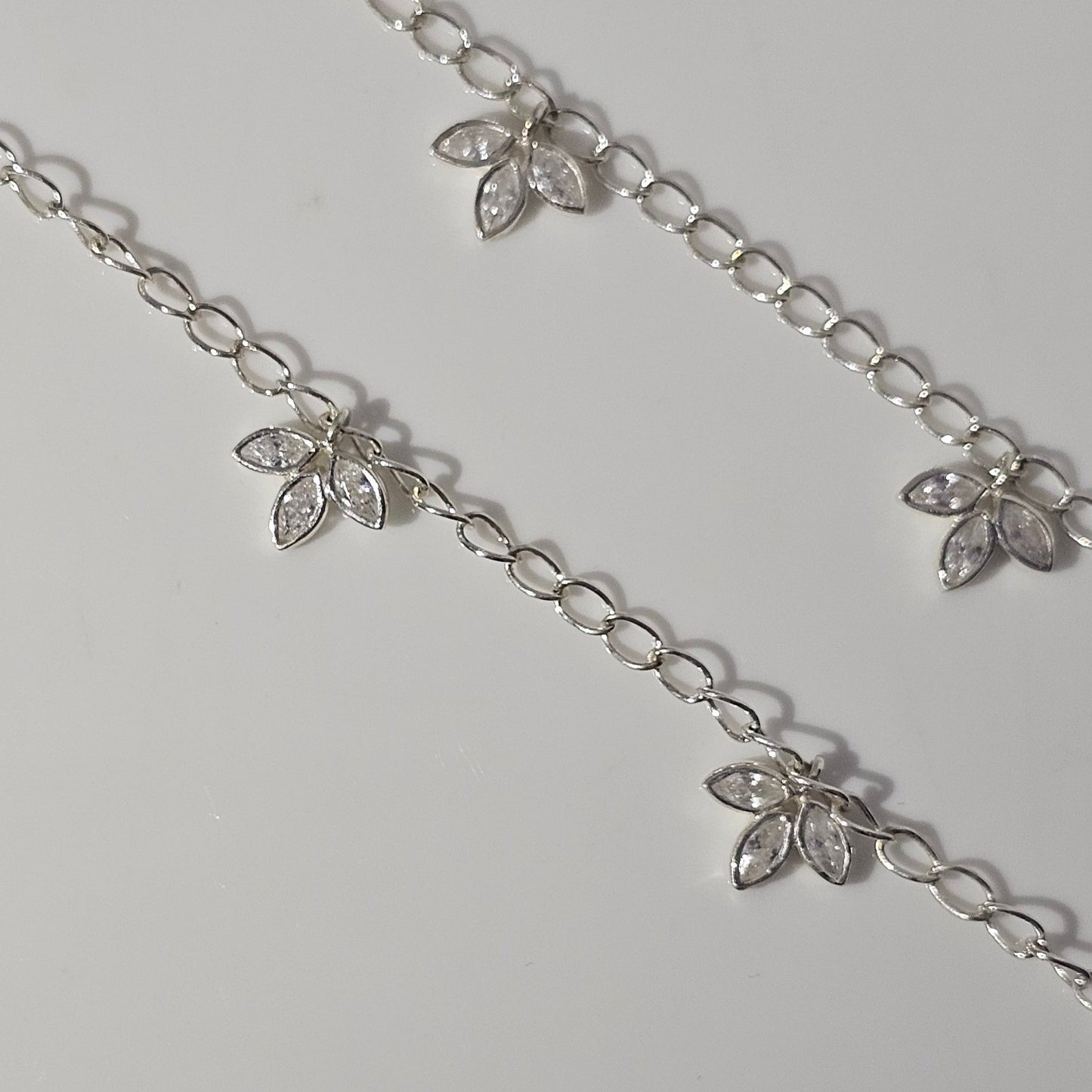 Zircon Bling Anklet in 925 Silver