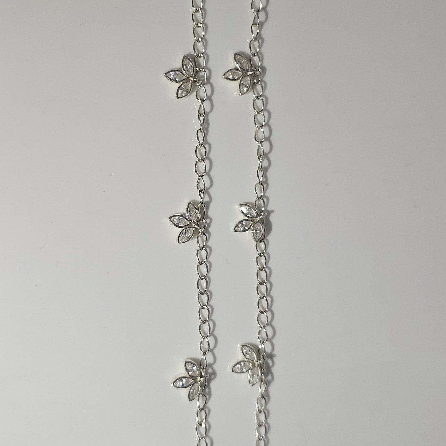 Zircon Bling Anklet in 925 Silver