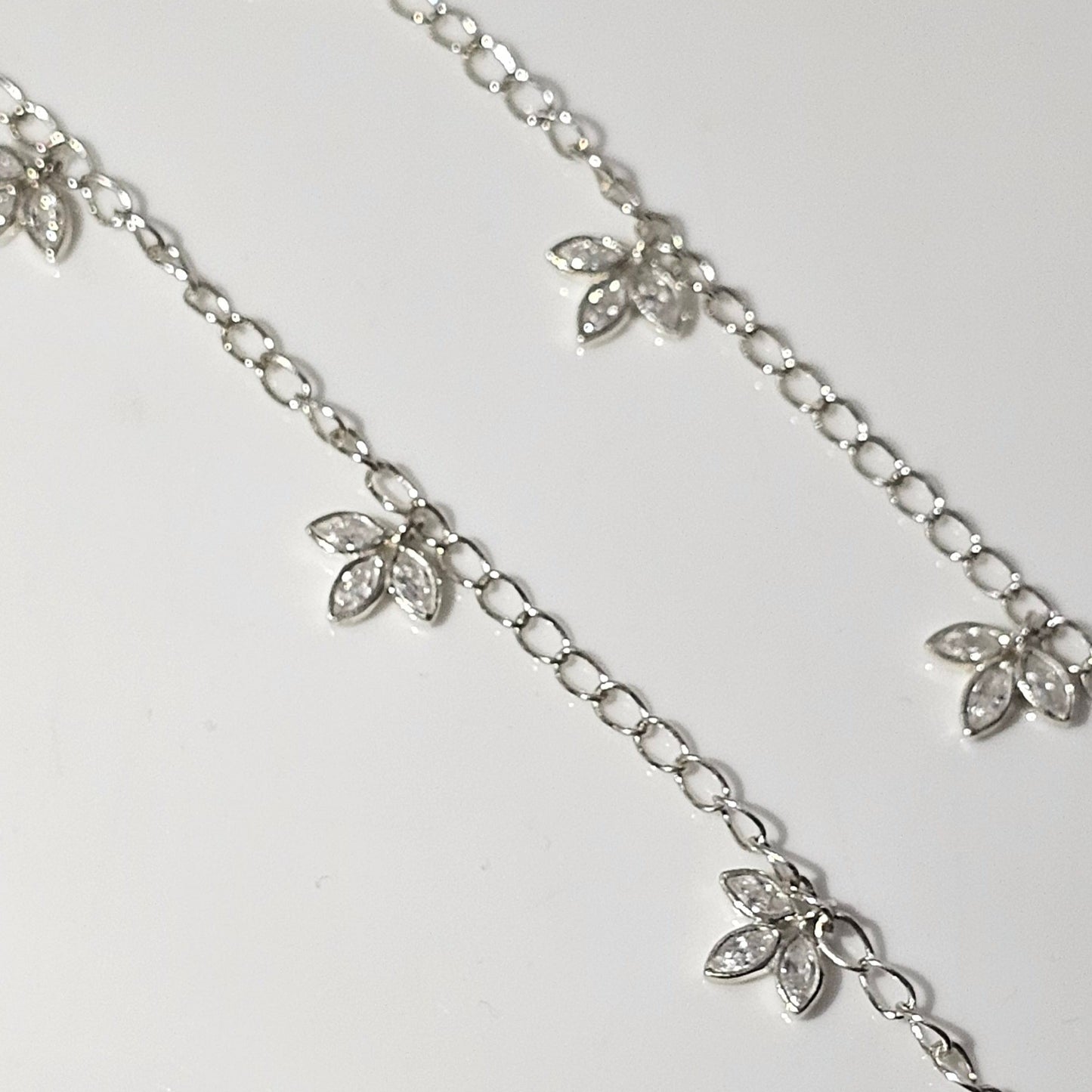 Zircon Bling Anklet in 925 Silver