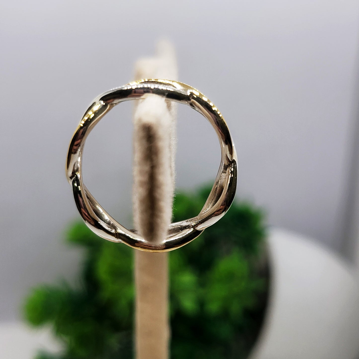 Two-Tone Infinity Twist Ring – 92.5 Sterling Silver & Gold Plated Band