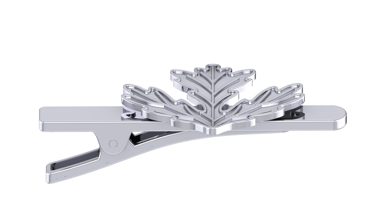 Oak Leaf Tie Clip in 925 Silver