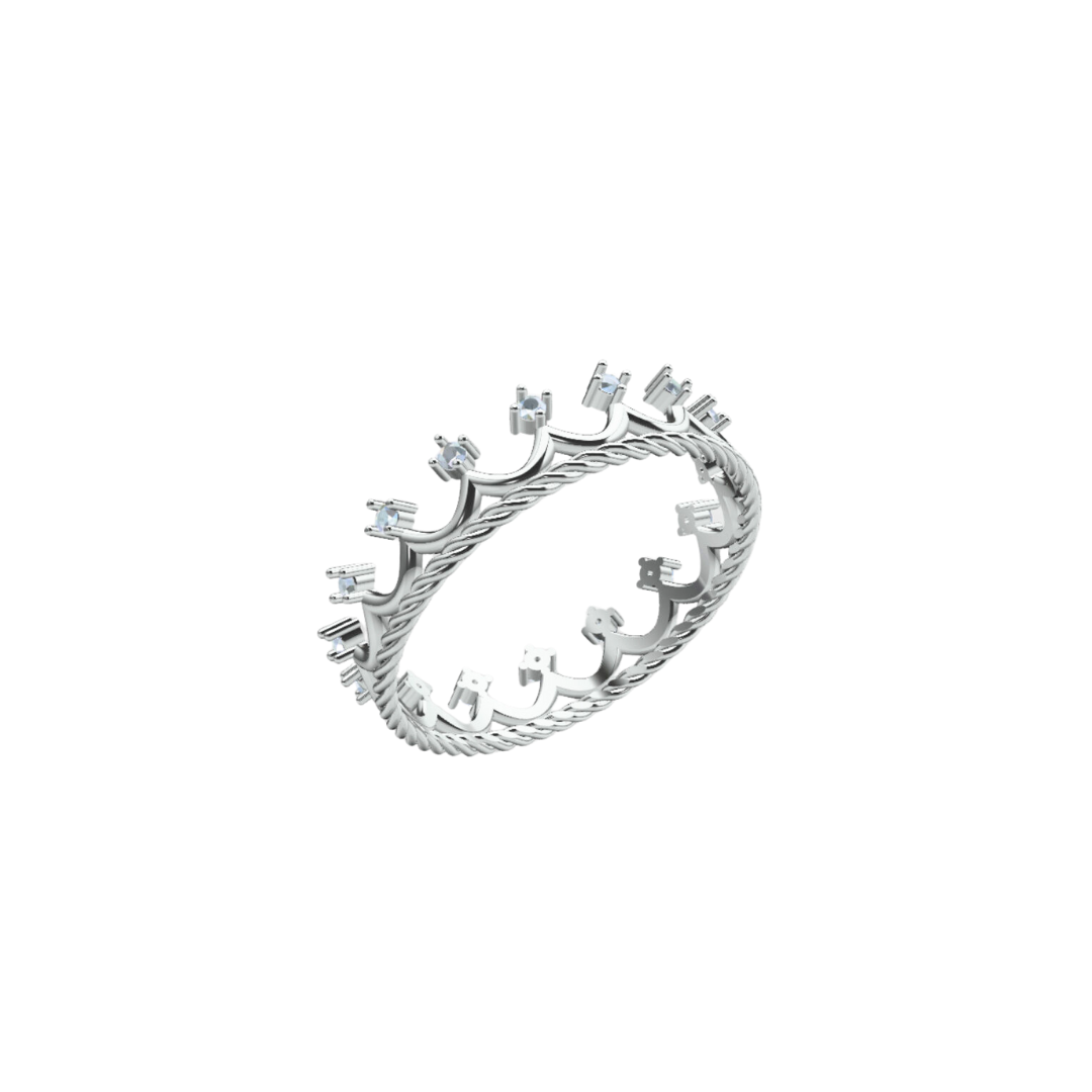Kirita Ring – Sterling Silver Crown Band