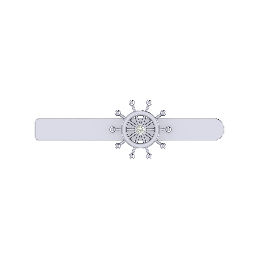 Wheel Tie Clip in 925 Silver