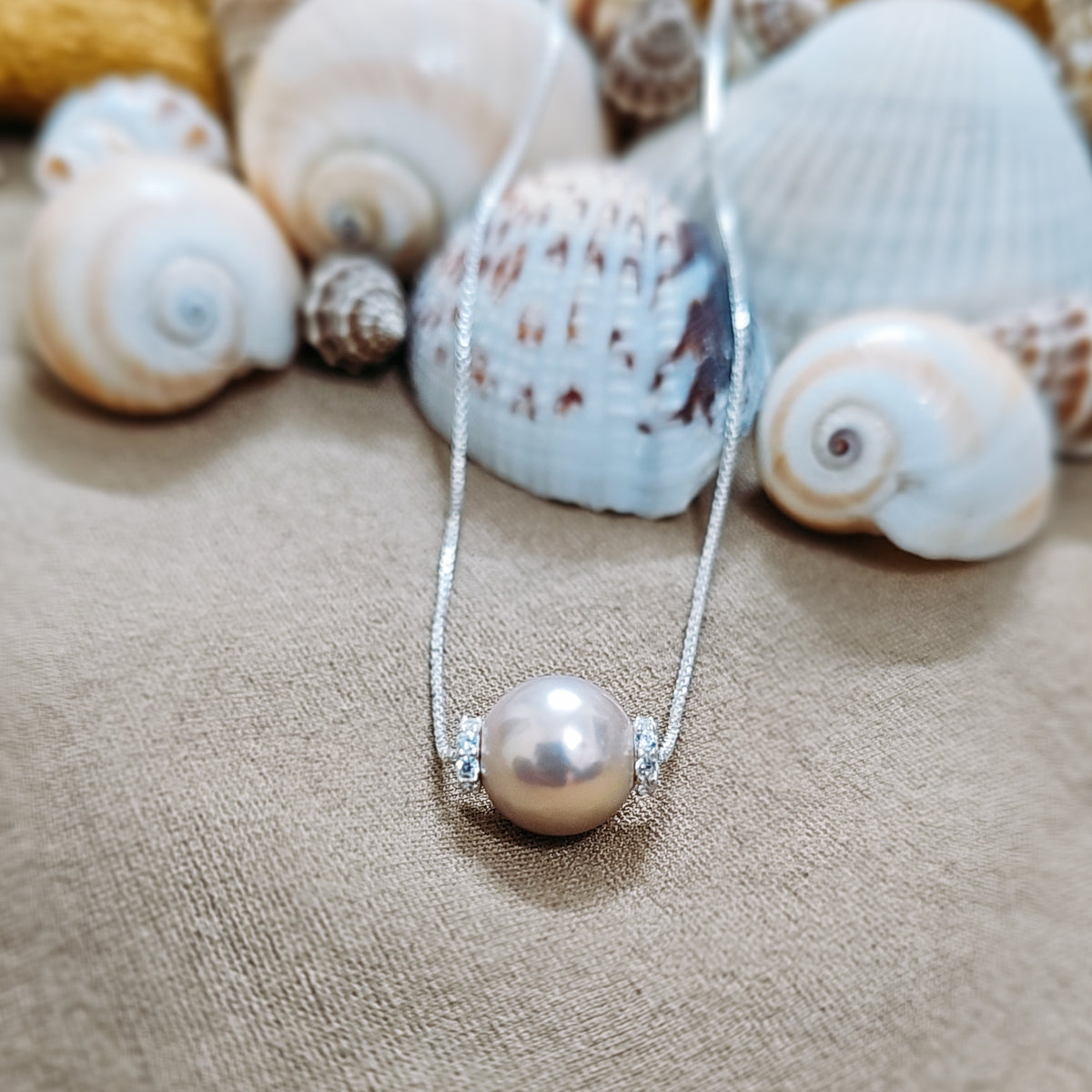 Love's Embrace Pearl Necklace in 925 Silver