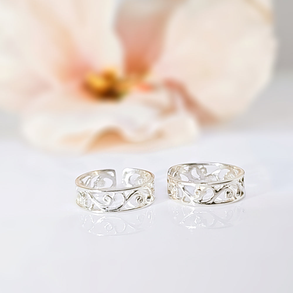 Filigree Band Toe Ring in 925 Silver