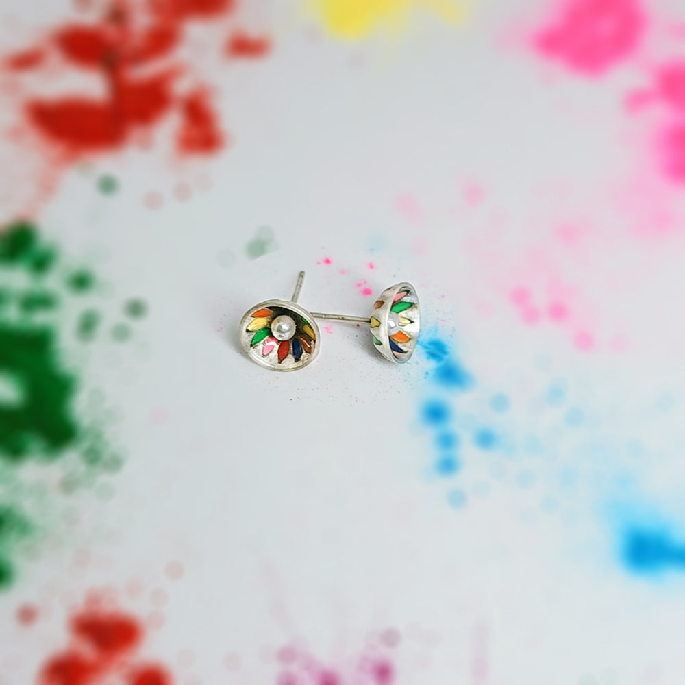 Gulal Drops Petite Studs in Oxidised 925 Silver