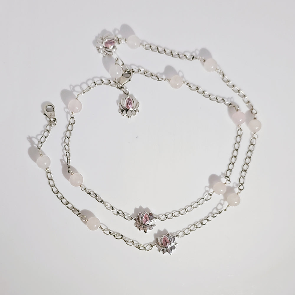 Lotus Anklet in 925 Silver