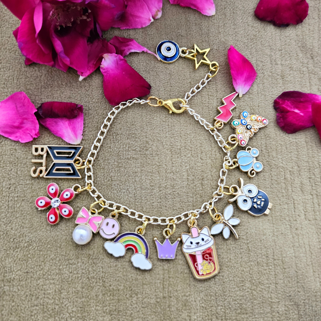 Charms Loaded Bracelet Rakhi (Random Colors)(Check Images)