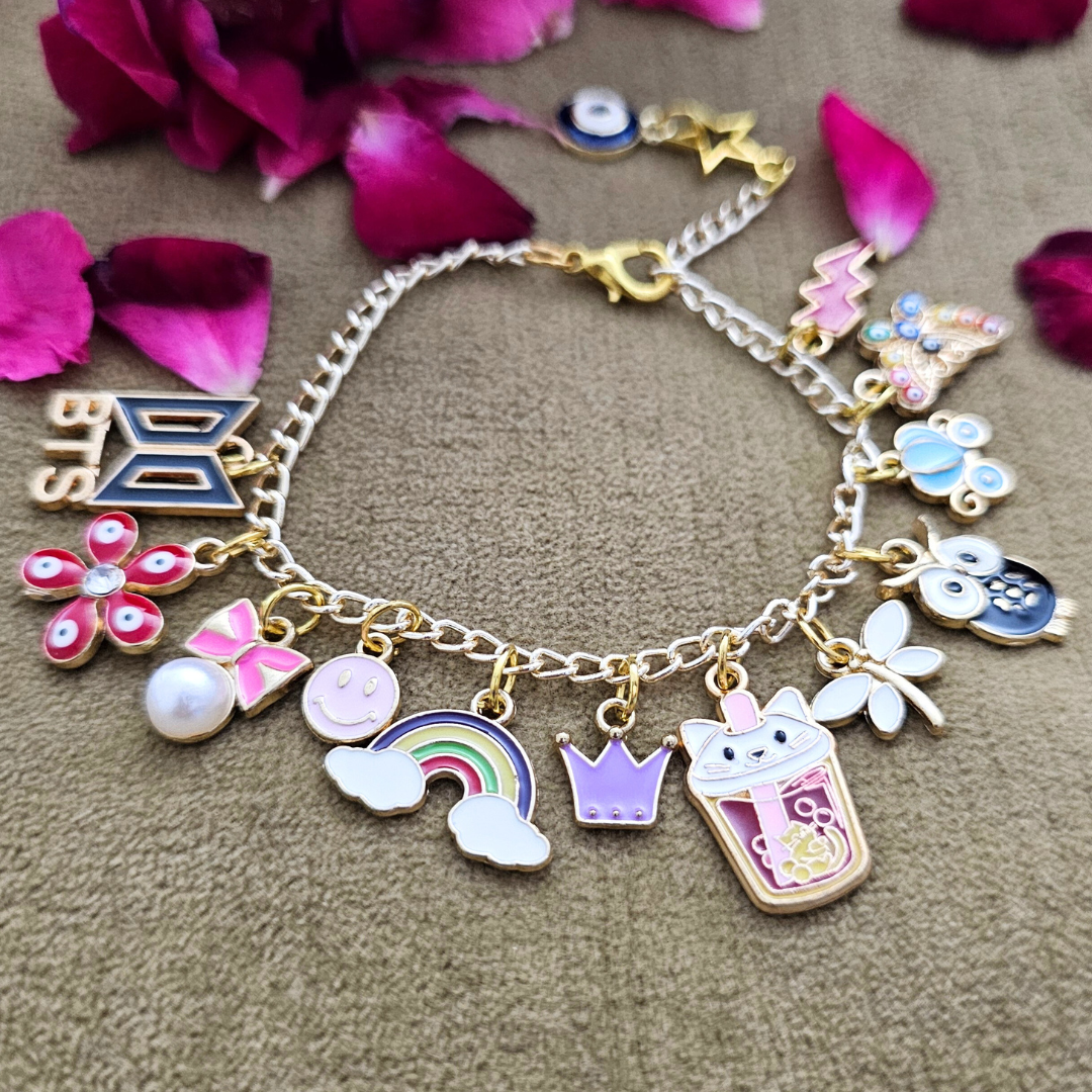 Charms Loaded Bracelet Rakhi (Random Colors)(Check Images)