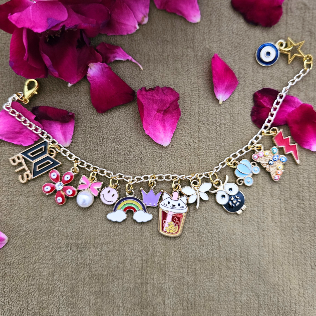 Charms Loaded Bracelet Rakhi (Random Colors)(Check Images)