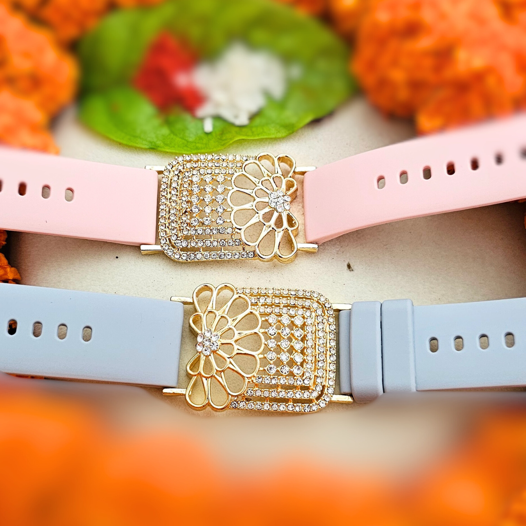 Silicone Watch Strap Zircon Bracelet Rakhi