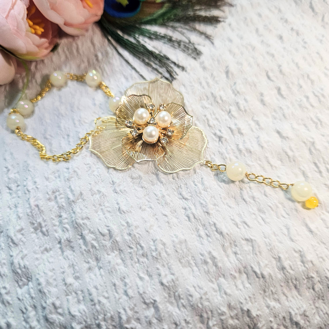 Intricate Flower Lumba Bracelet Rakhi