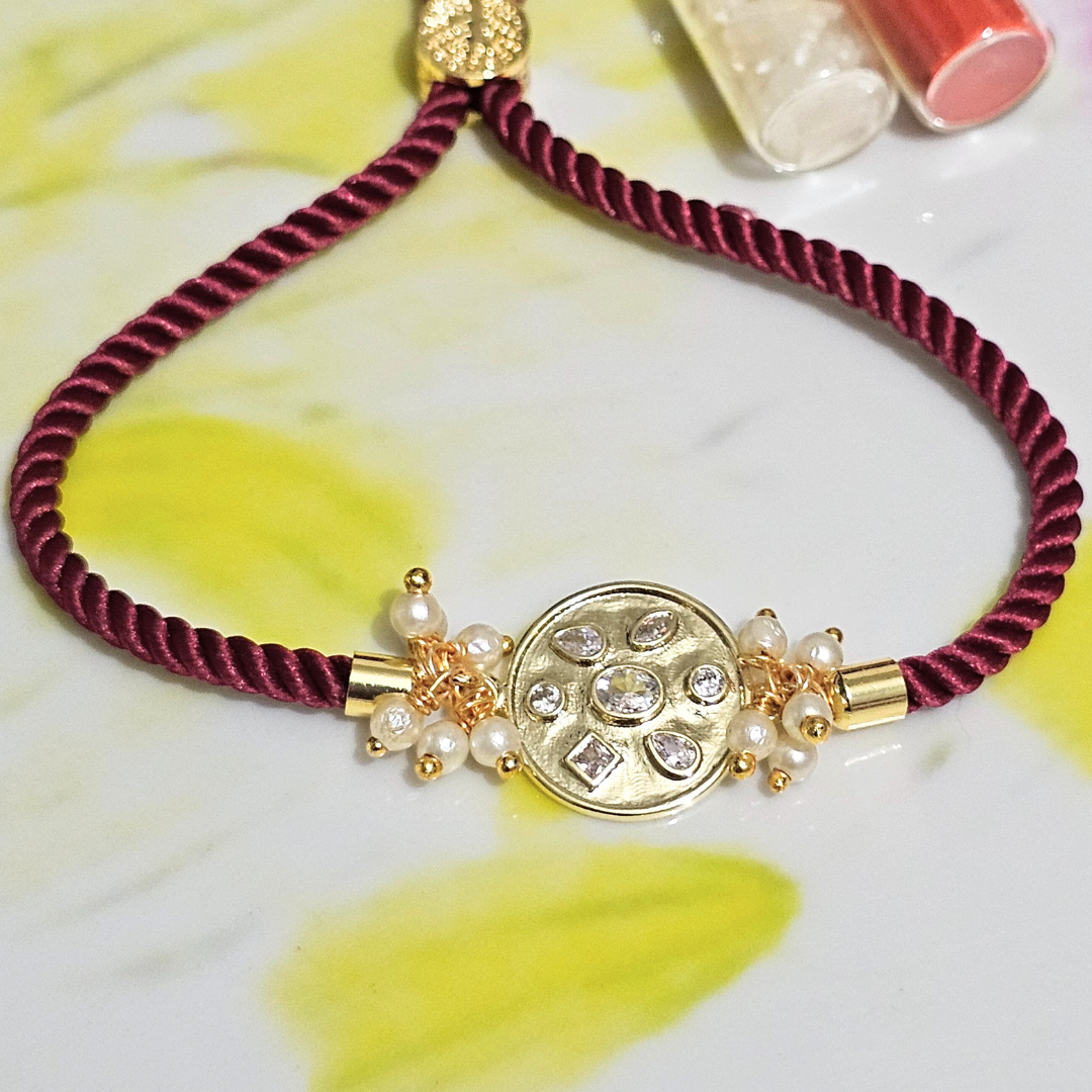 Zircon Studded Rakhi for Bhai