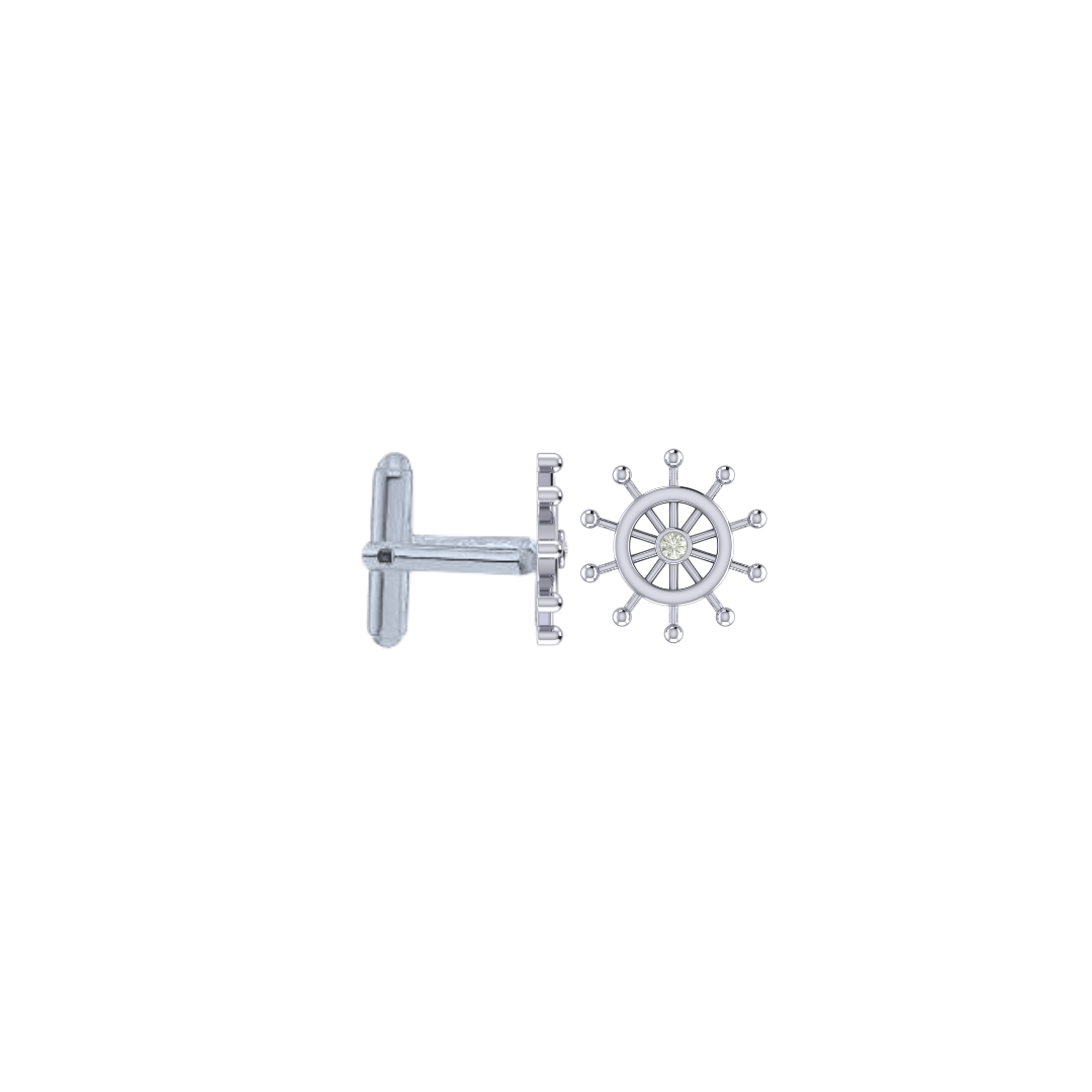Wheel Cufflinks in 925 Silver