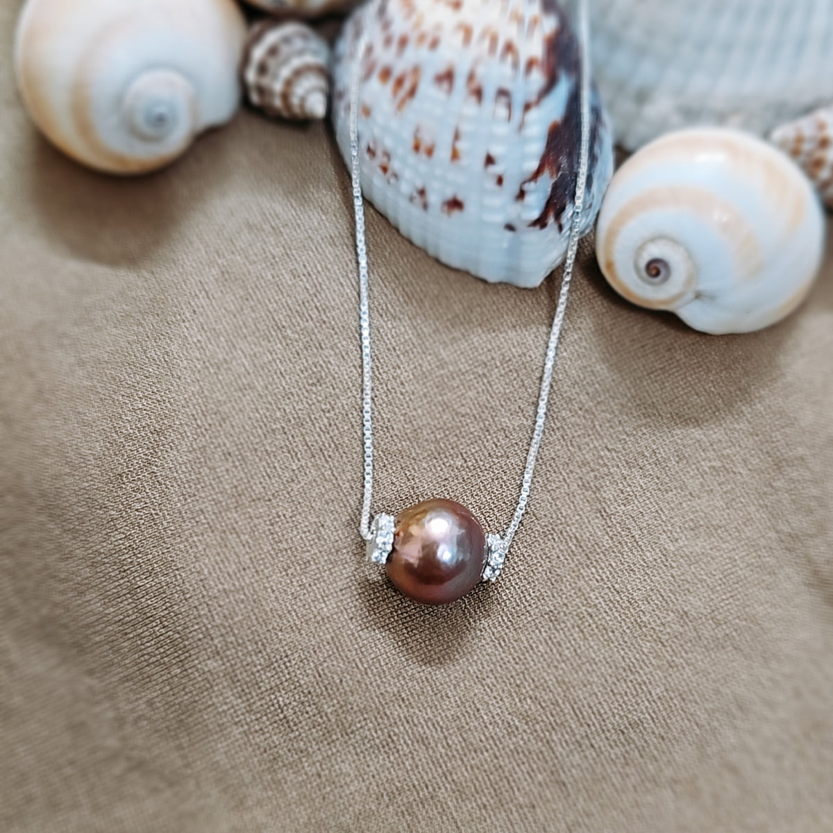 Love's Embrace Pearl Necklace in 925 Silver