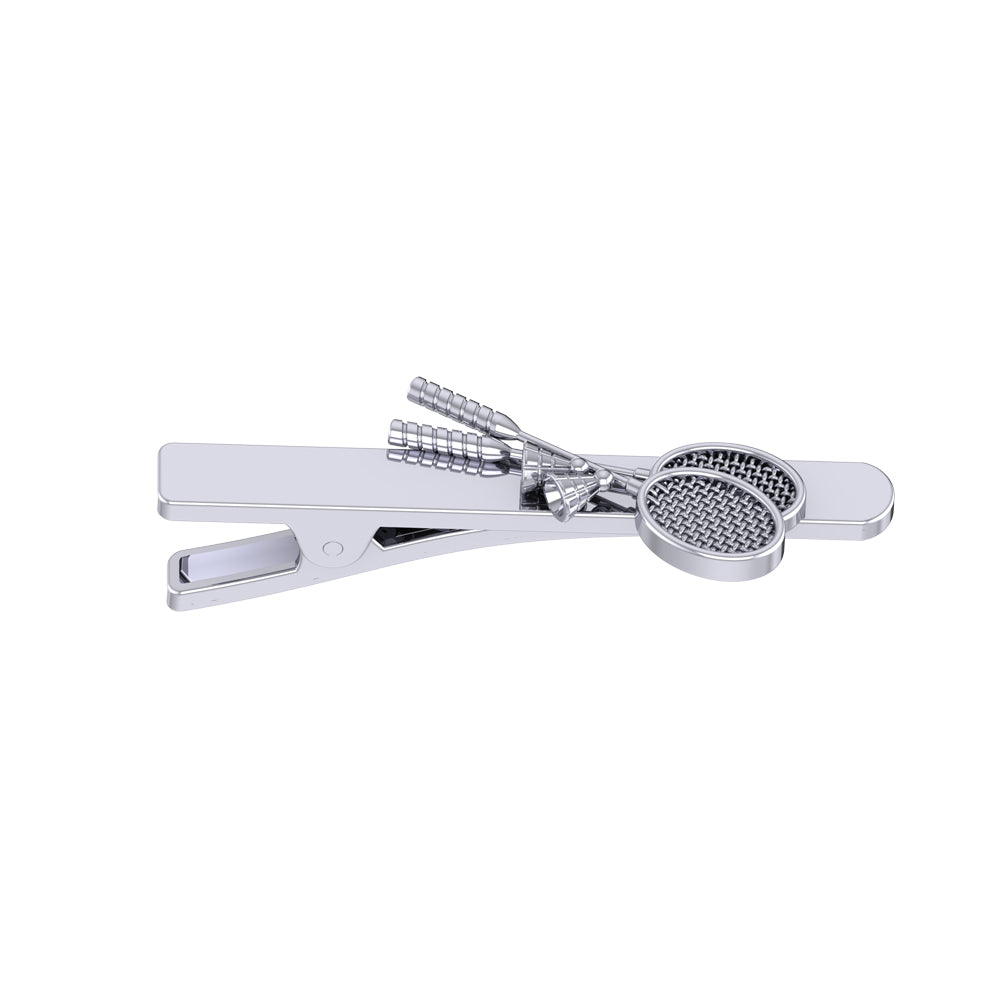 Badminton Tie Pin in 925 Silver