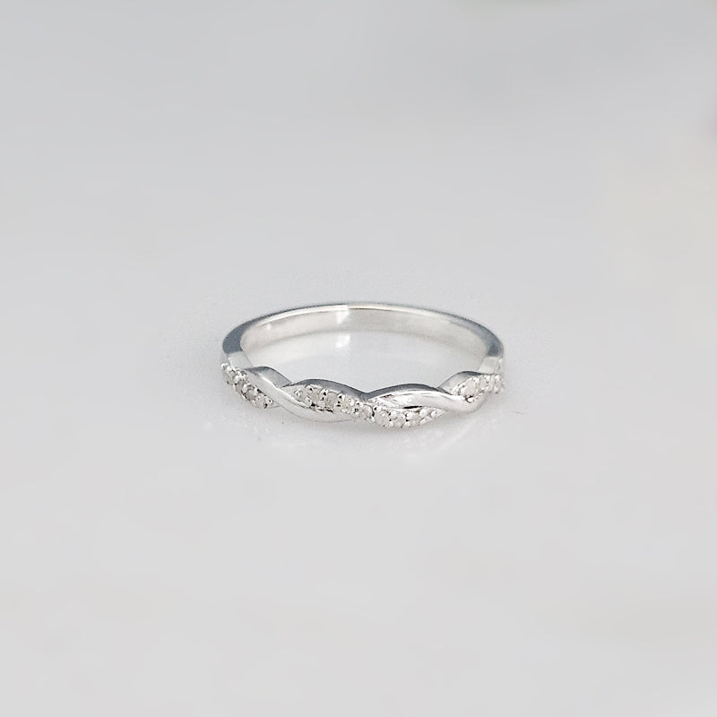 Sterling Silver Twisted Band Ring – Dainty Stacking & Promise Ring