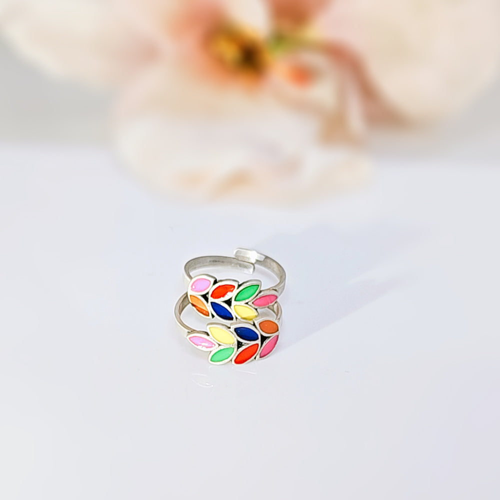 Toe Ring so colorful in 925 Silver