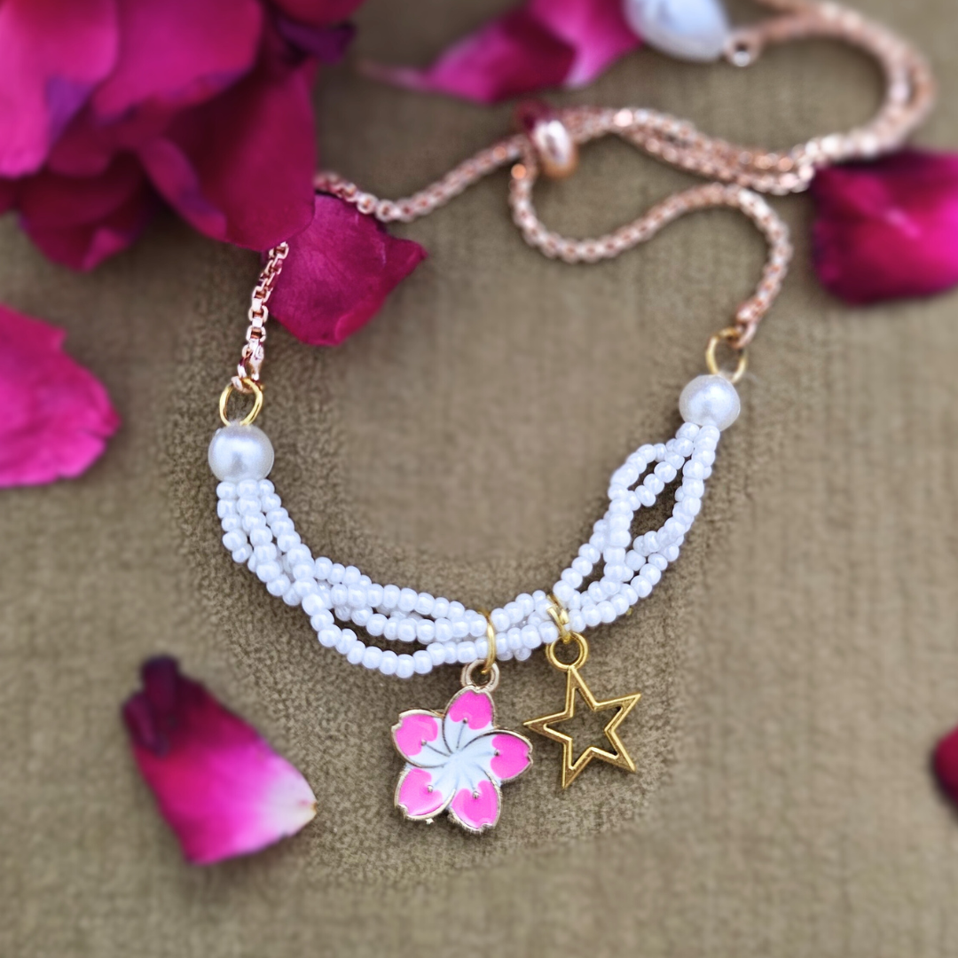 Flower Charm Bracelet Rakhi for Sisters