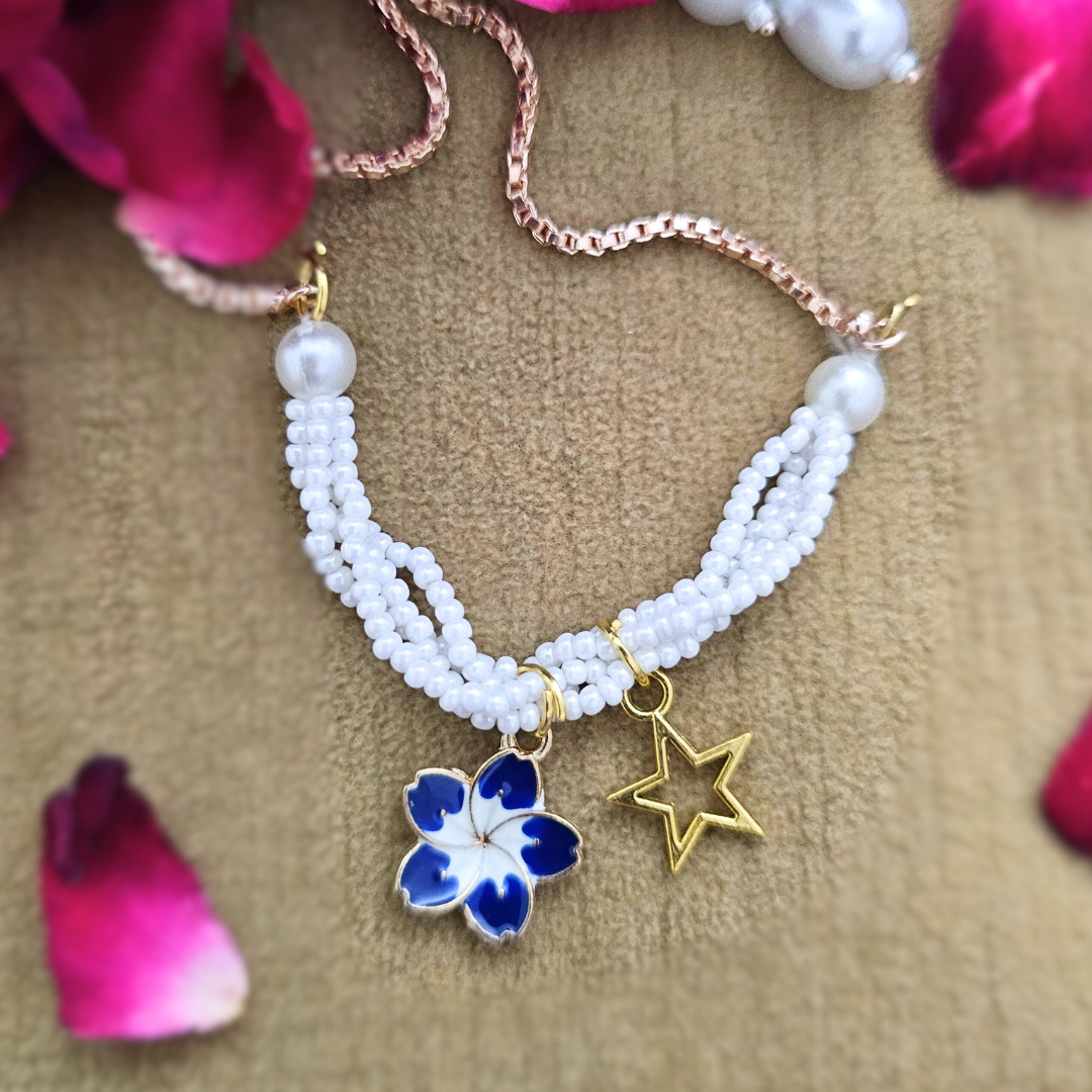Flower Charm Bracelet Rakhi for Sisters