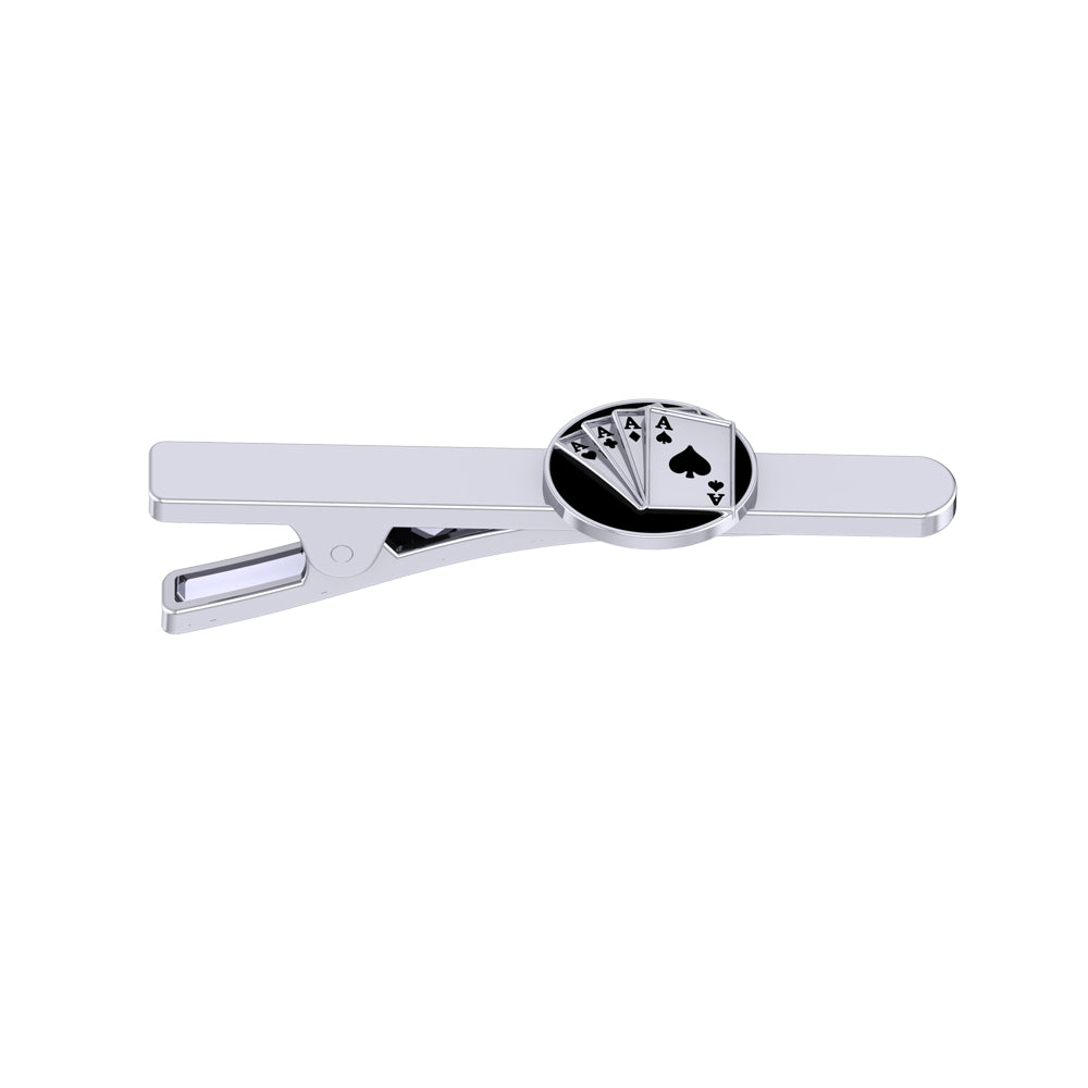 Dancing Cards Tie Pin in 925 Silver