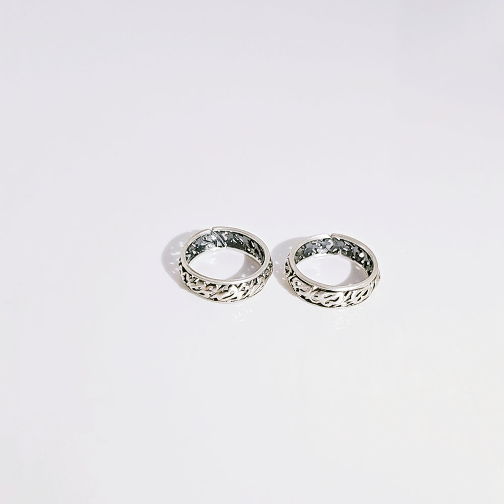 Filigree Band Toe Ring in Oxidised 925 Silver