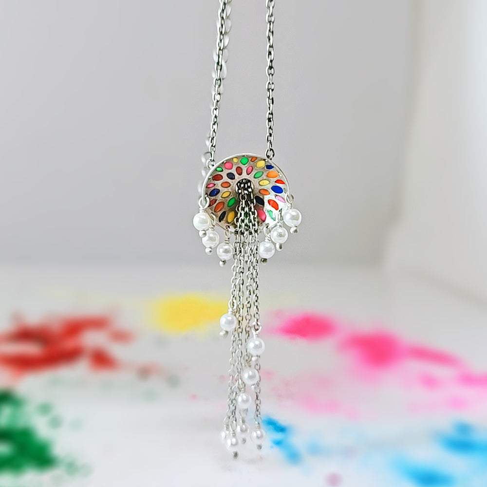 Gulal Splashing Necklace in Oxidised 925 Silver