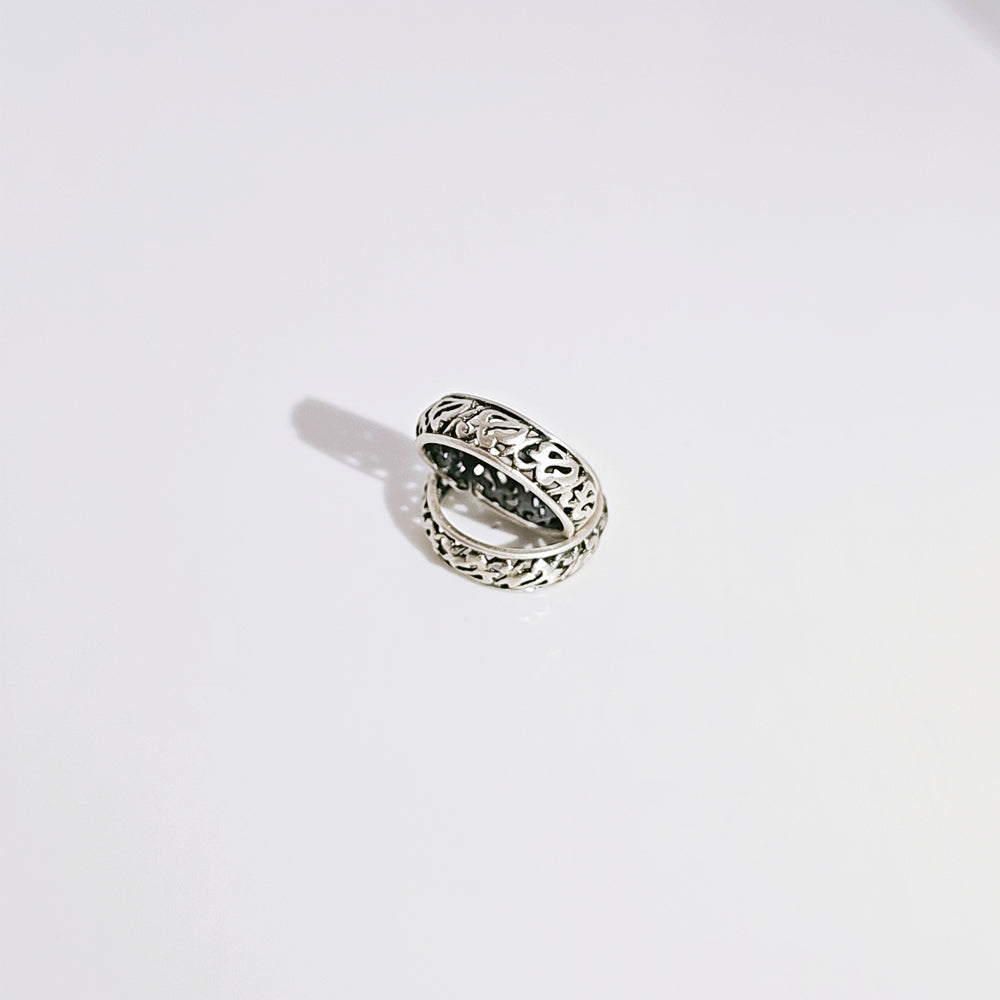 Filigree Band Toe Ring in Oxidised 925 Silver
