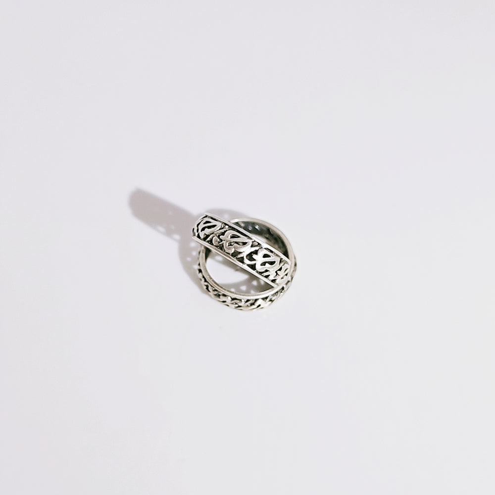 Filigree Band Toe Ring in Oxidised 925 Silver